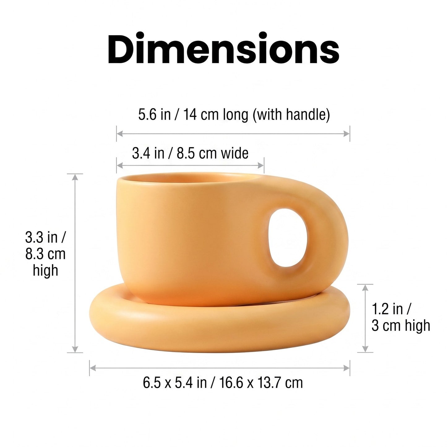 Ceramic Pastel Mug and Saucer