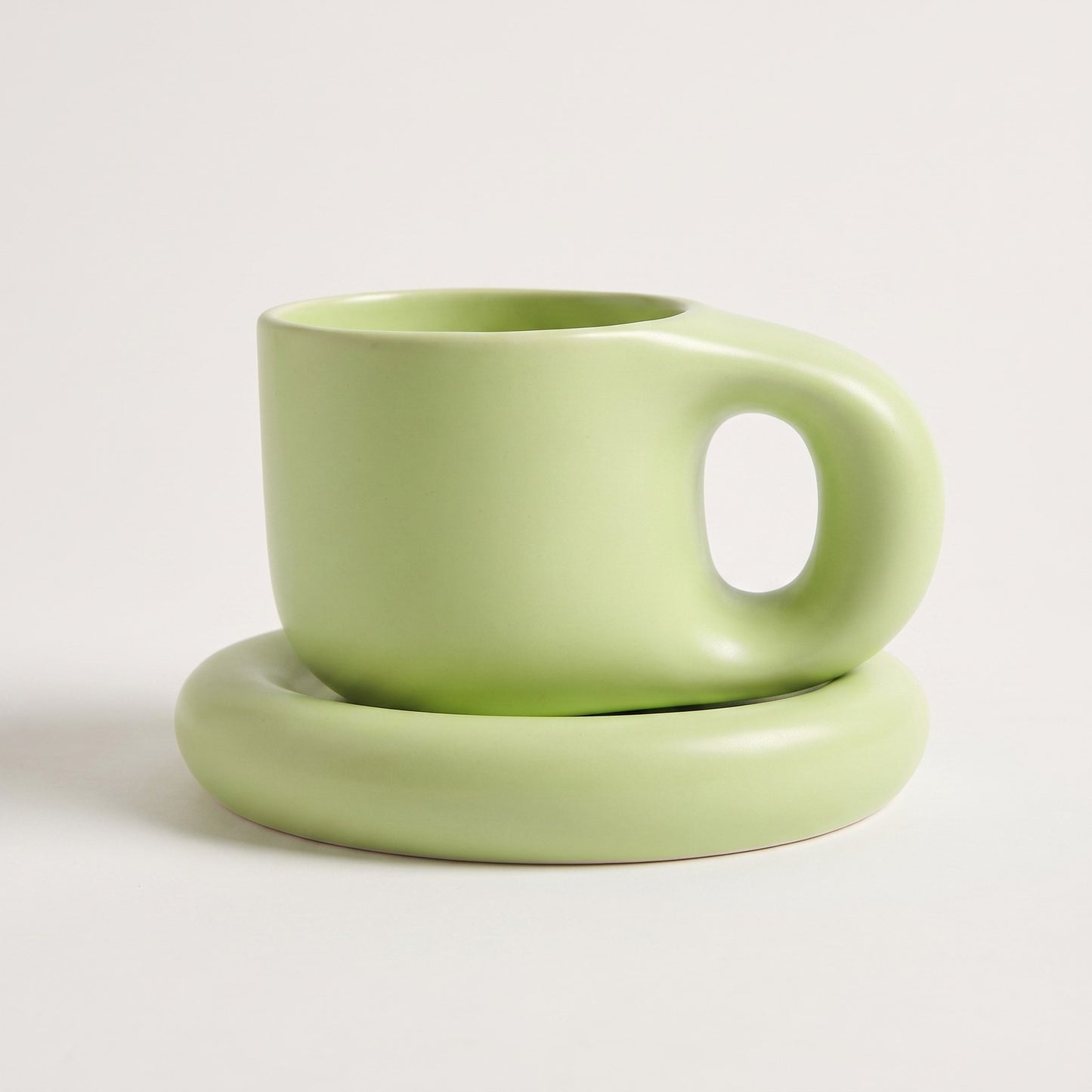 Ceramic Pastel Mug and Saucer