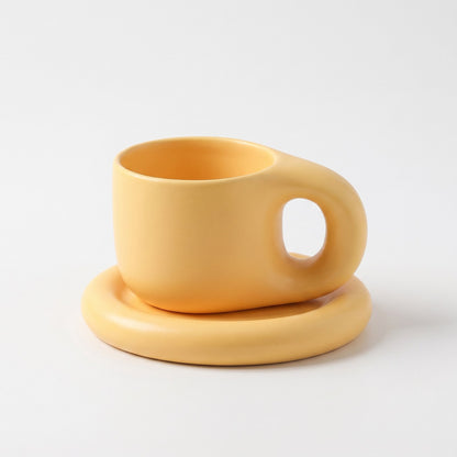 Ceramic Pastel Mug and Saucer