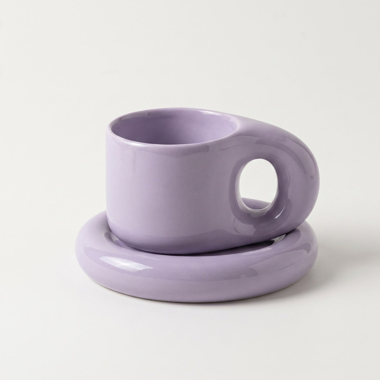 Ceramic Pastel Mug and Saucer