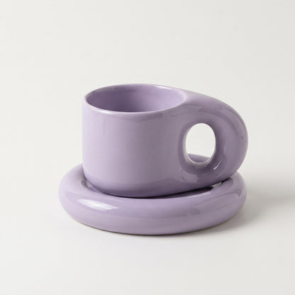 Ceramic Pastel Mug and Saucer