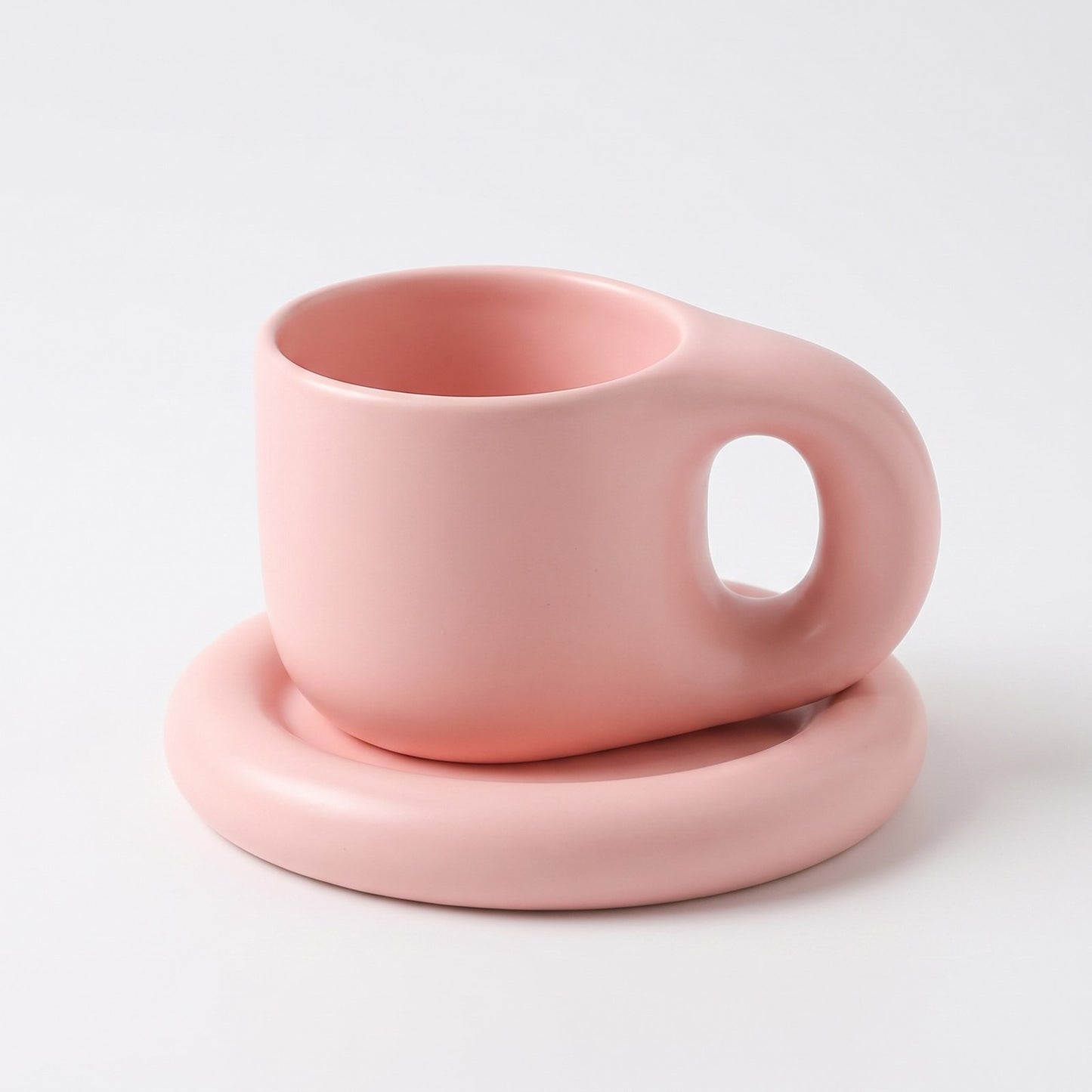 Ceramic Pastel Mug and Saucer