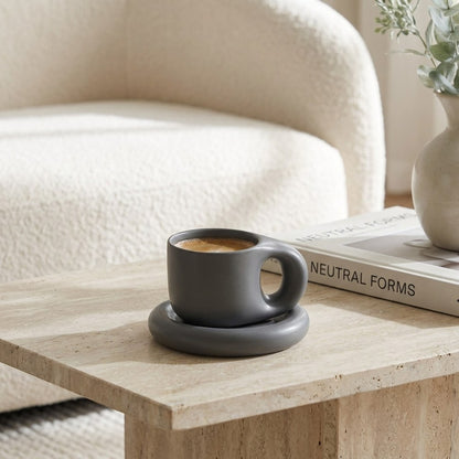Ceramic Pastel Mug and Saucer