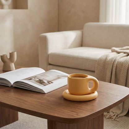 Ceramic Pastel Mug and Saucer
