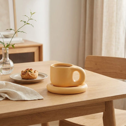 Ceramic Pastel Mug and Saucer