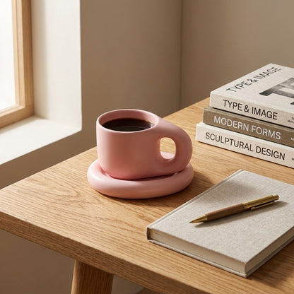Ceramic Pastel Mug and Saucer