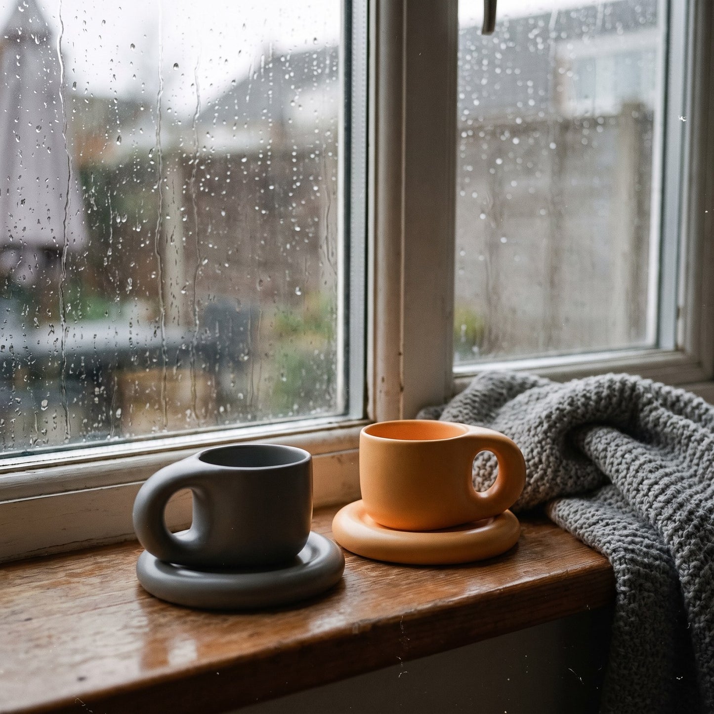 Ceramic Pastel Mug and Saucer