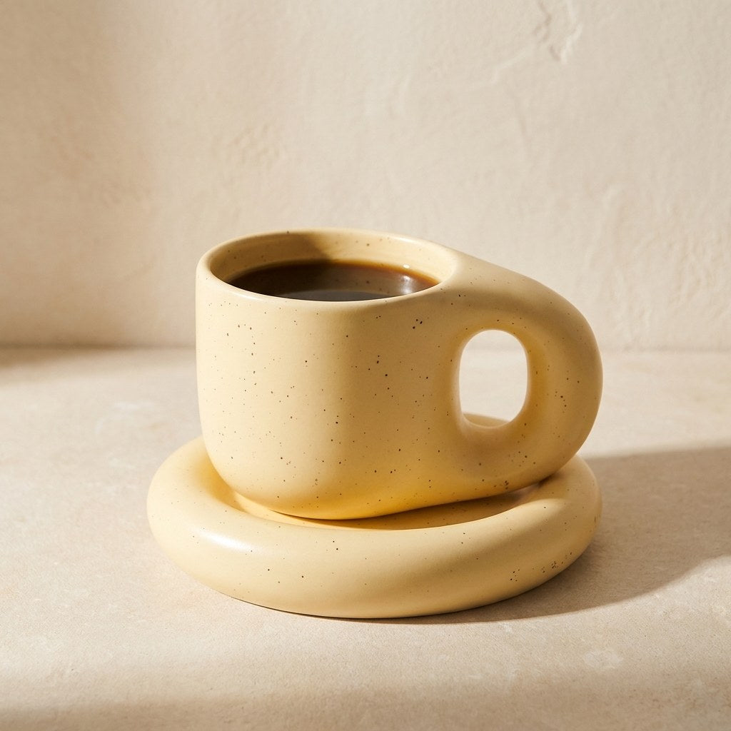 Ceramic Pastel Mug and Saucer