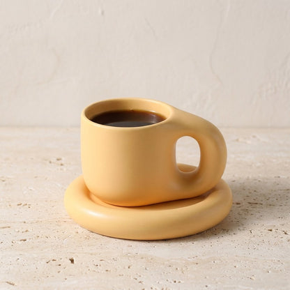 Ceramic Pastel Mug and Saucer