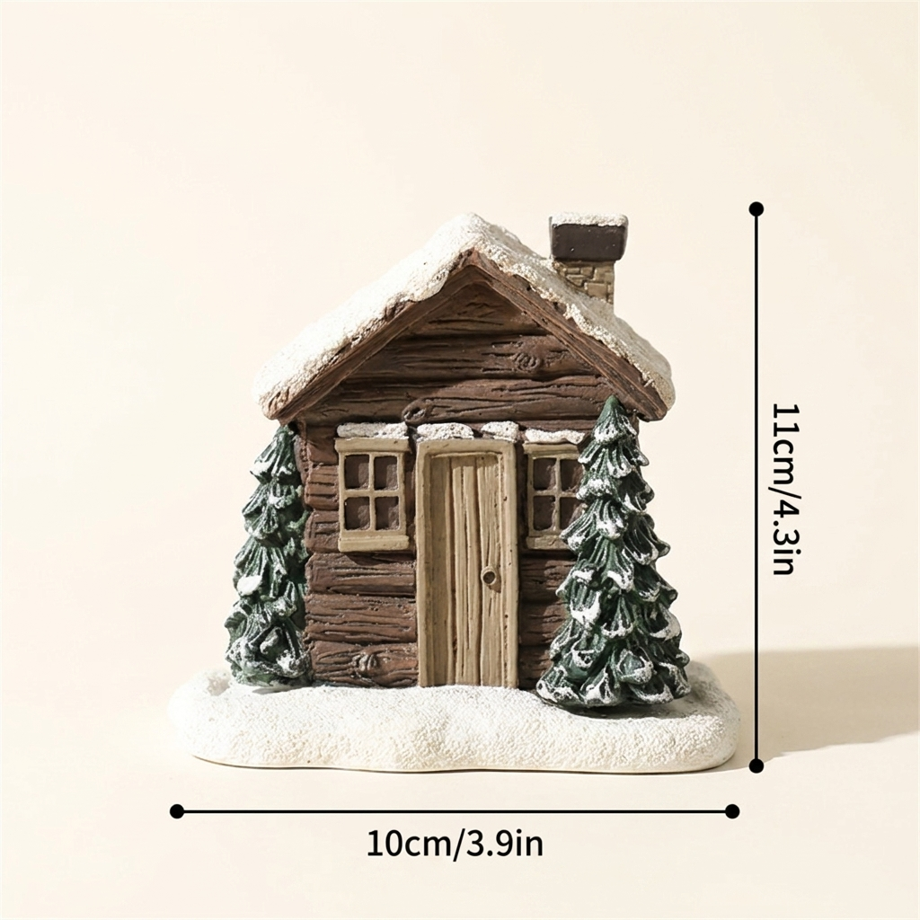 Log cabin cone incense burner dimensions, 10 cm wide and 11 cm high, Kiyo Home
