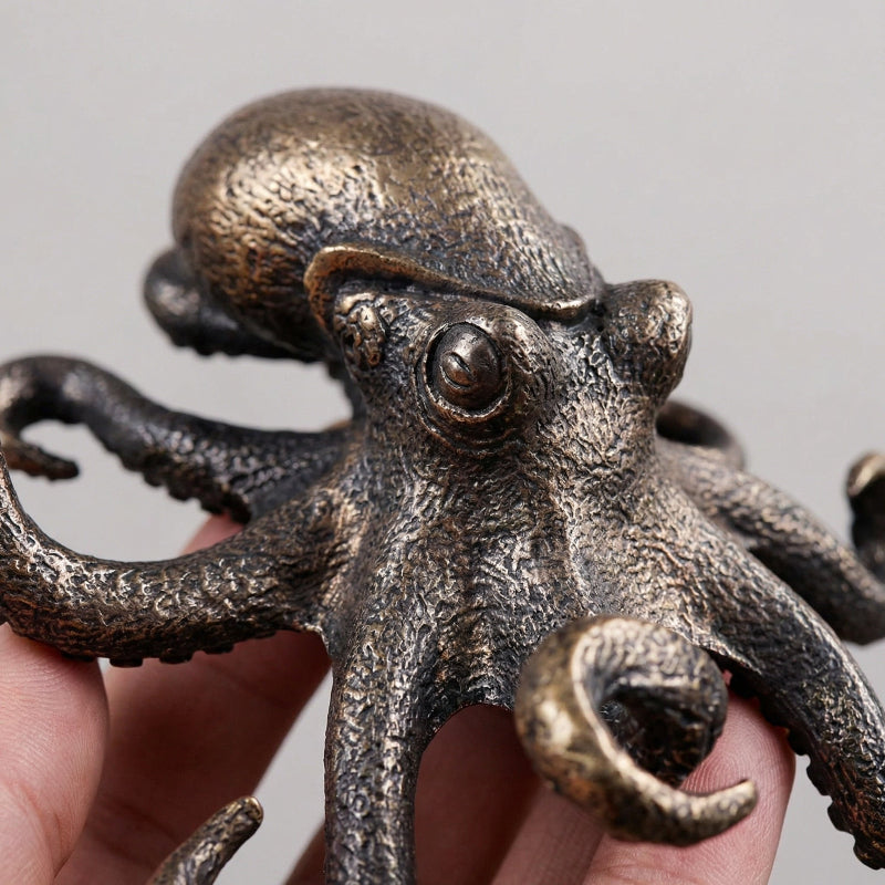 Copper octopus sculptural tentacle detail
