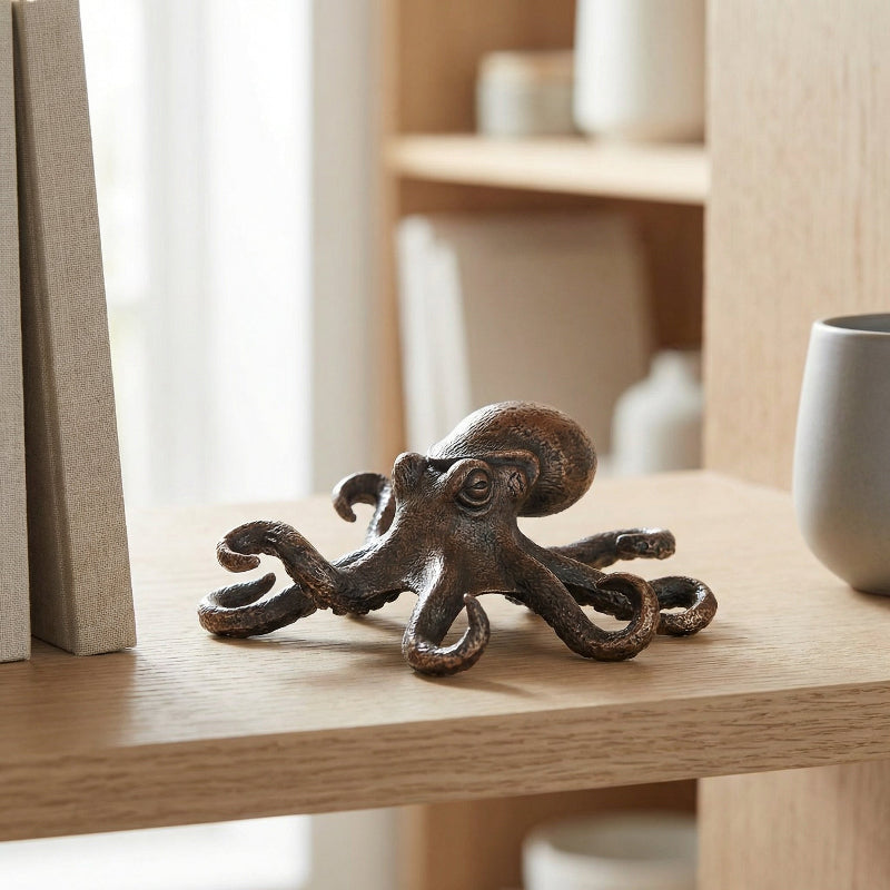 Handcrafted copper octopus figurine