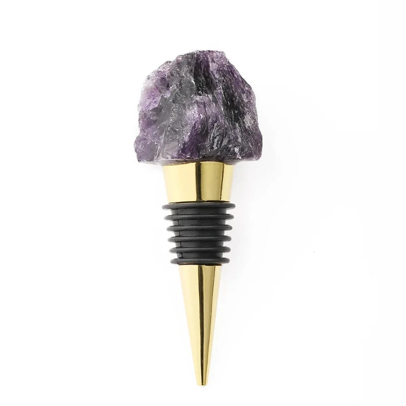 Faceted crystal wine stopper, designed to seal wine bottles with elegance and charm.