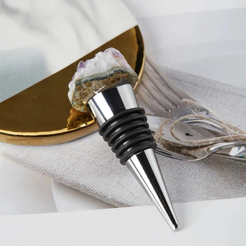 Elegant crystal wine stopper with a sleek, modern design, ideal for preserving wine while adding a touch of luxury