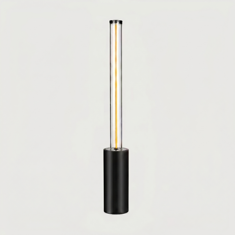Black dimmable rechargeable night light on white background