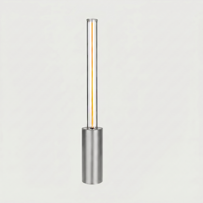 Silver dimmable rechargeable night light on white background