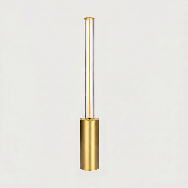 Gold dimmable rechargeable night light on white background