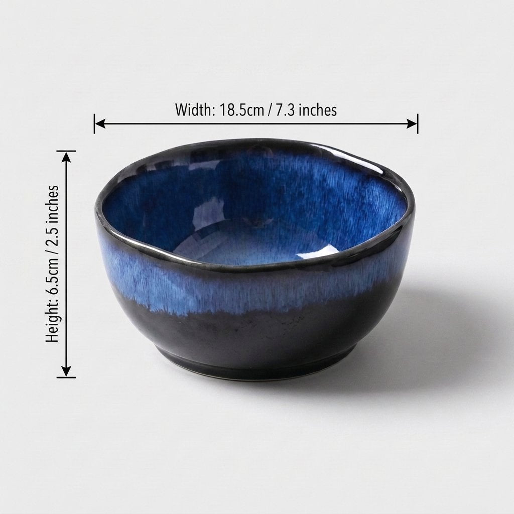 Eclipse Blue Porcelain Bowls