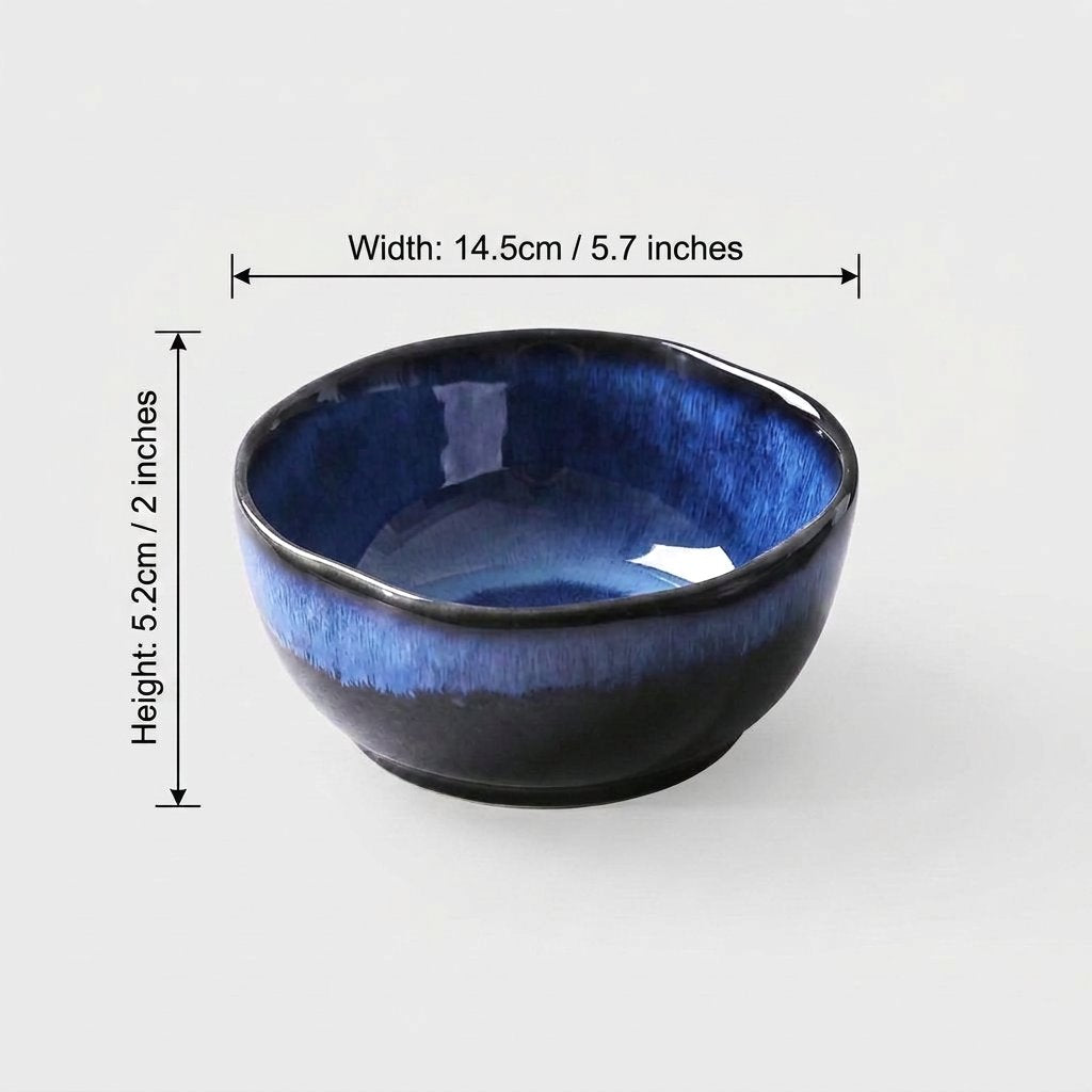 Eclipse Blue Porcelain Bowls
