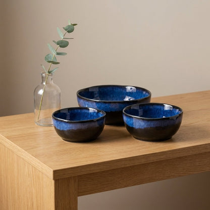 Eclipse Blue Porcelain Bowls