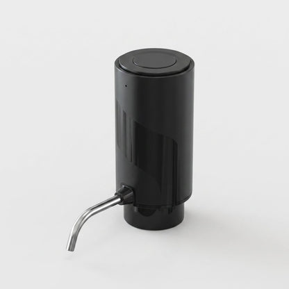 Black electric wine aerator on a plain white background