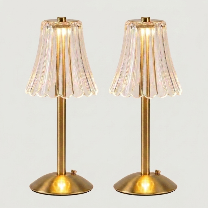 Elysian cordless dimmable table lamps shown side by side on white background