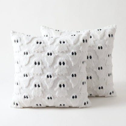 Two Ghost Fall Halloween Throw Pillow Covers on a plain background