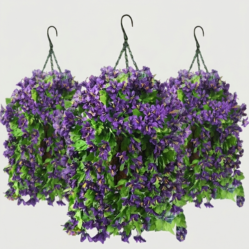 artificial hanging plants with lights UV-Protected Hanging Lily’s – Lifelike & Durable Décor