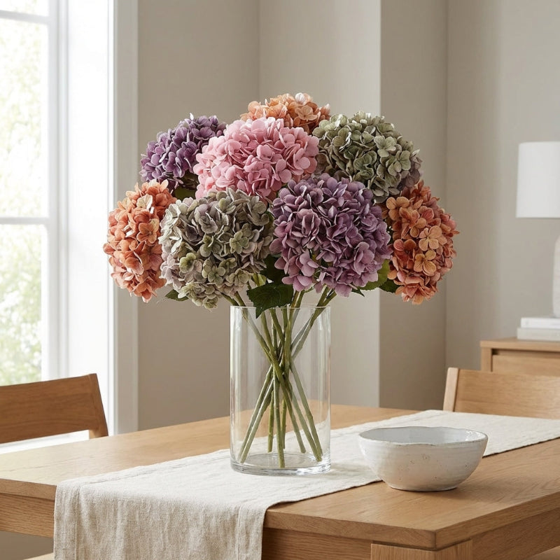 Faux hydrangea stems available in six colours
