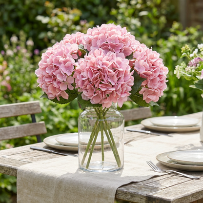 Realistic faux hydrangea bloom texture detail