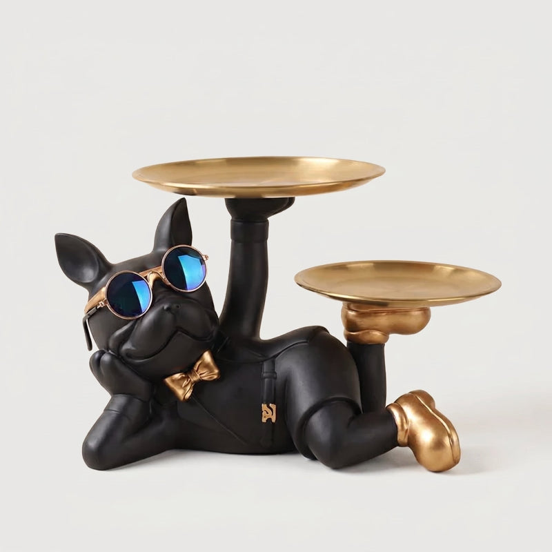 French bulldog catchall tray on white background
