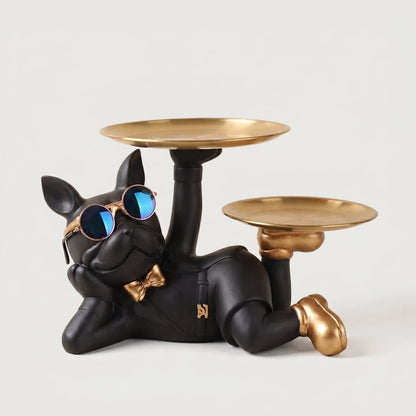 French bulldog catchall tray on white background