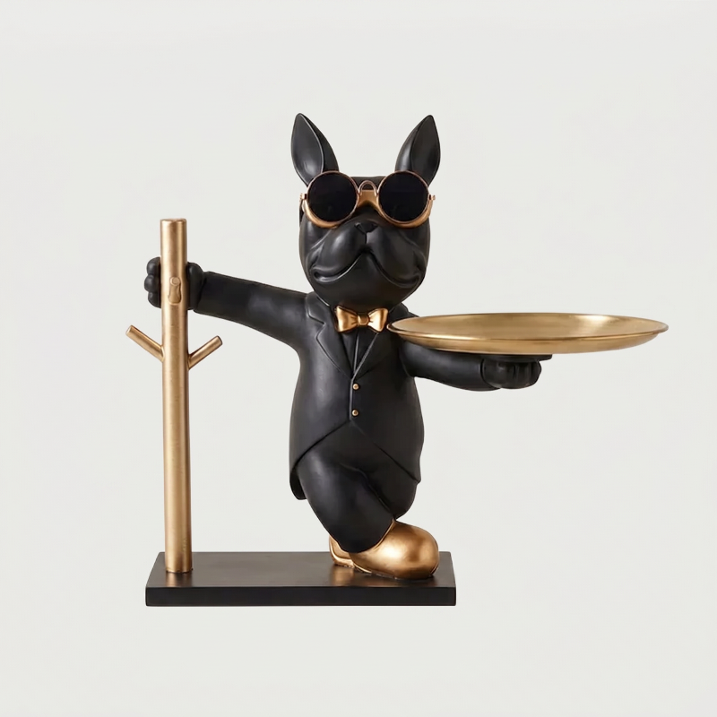 French bulldog catchall tray on white background