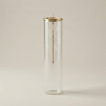 Glass incense burner with ash-catching base