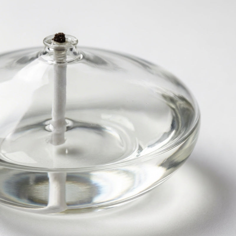 Glass oil candle minimalist design detail