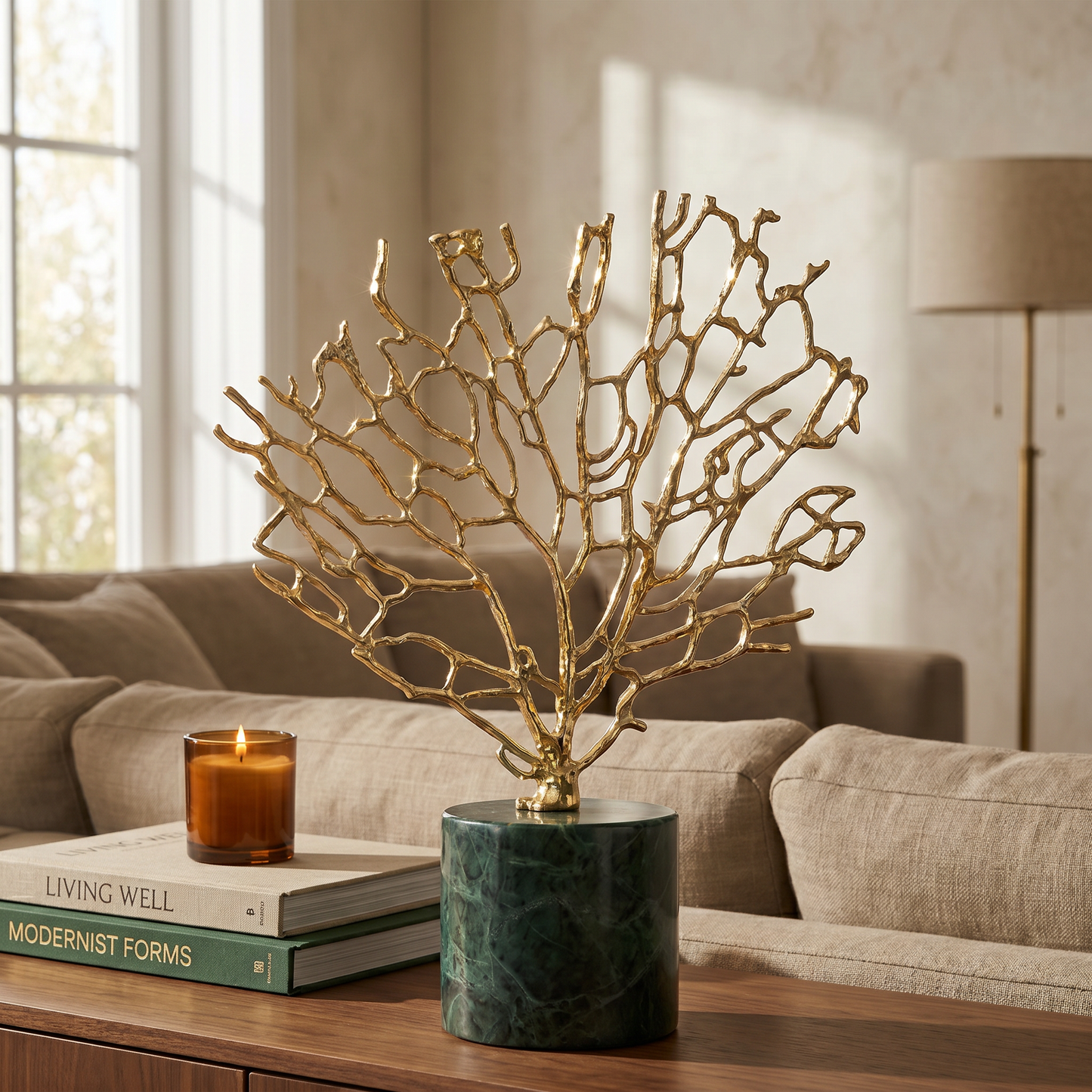 Gold Coral Sculptures
