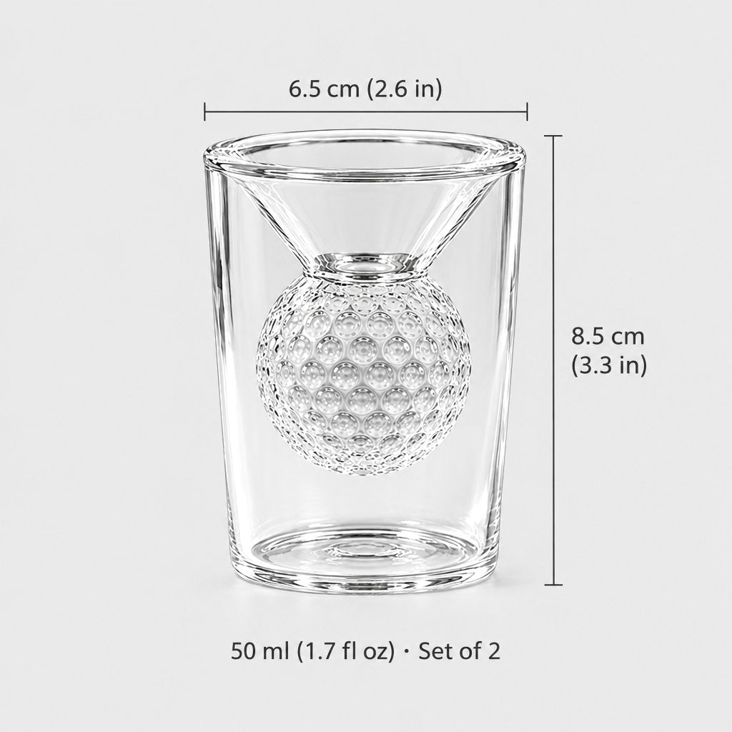 Golf Ball Birdie Juice Shot Glasses, Set of 2