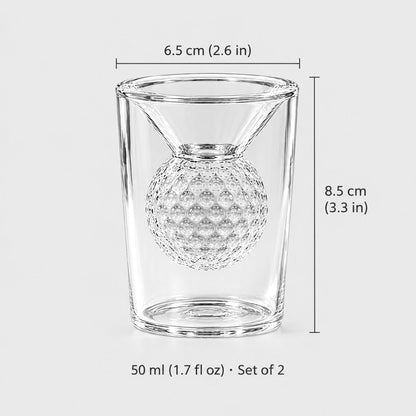 Golf Ball Birdie Juice Shot Glasses, Set of 2