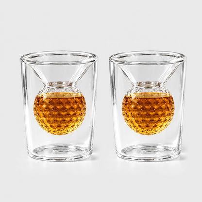 Golf Ball Birdie Juice Shot Glasses, Set of 2