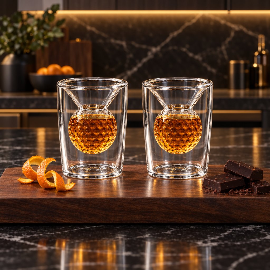 Golf Ball Birdie Juice Shot Glasses, Set of 2