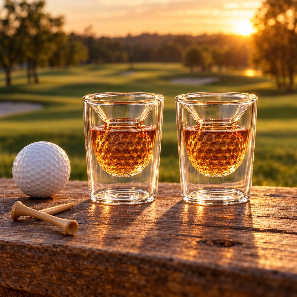 Golf Ball Birdie Juice Shot Glasses, Set of 2