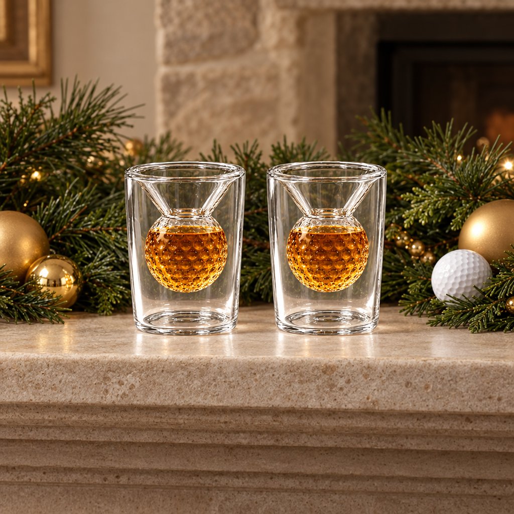 Golf Ball Birdie Juice Shot Glasses, Set of 2