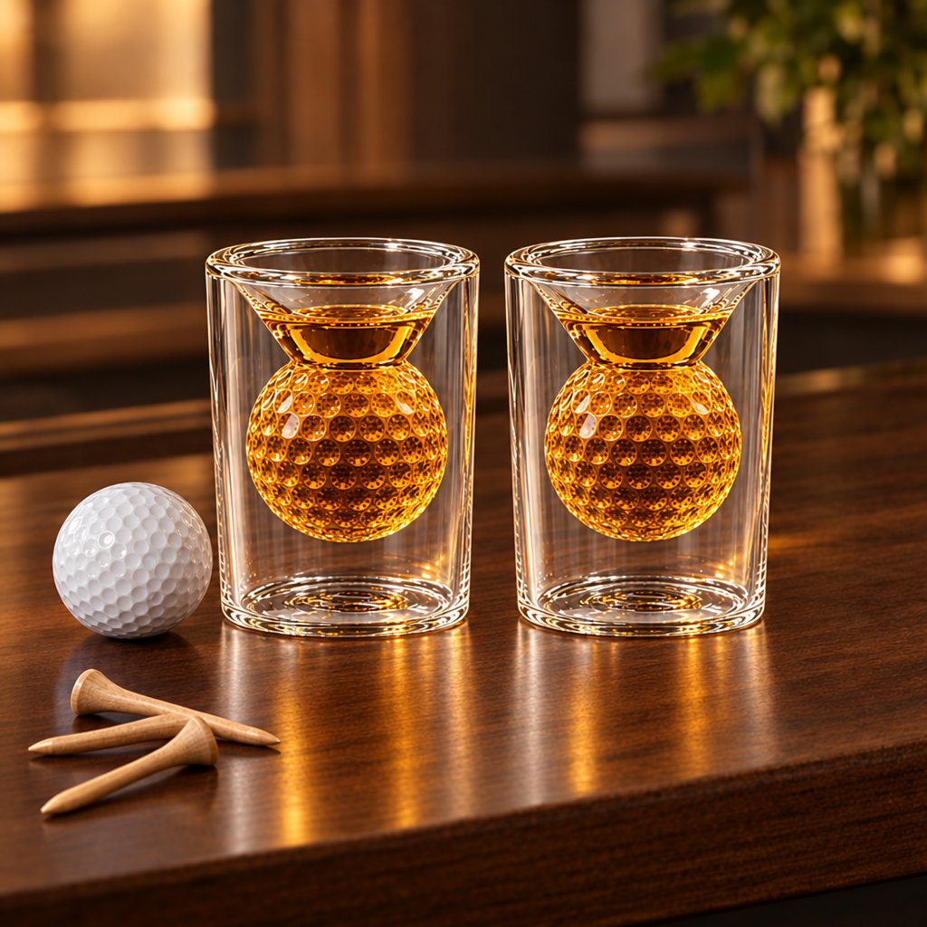 Golf Ball Birdie Juice Shot Glasses, Set of 2