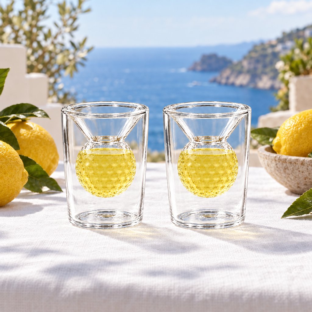 Golf Ball Birdie Juice Shot Glasses, Set of 2