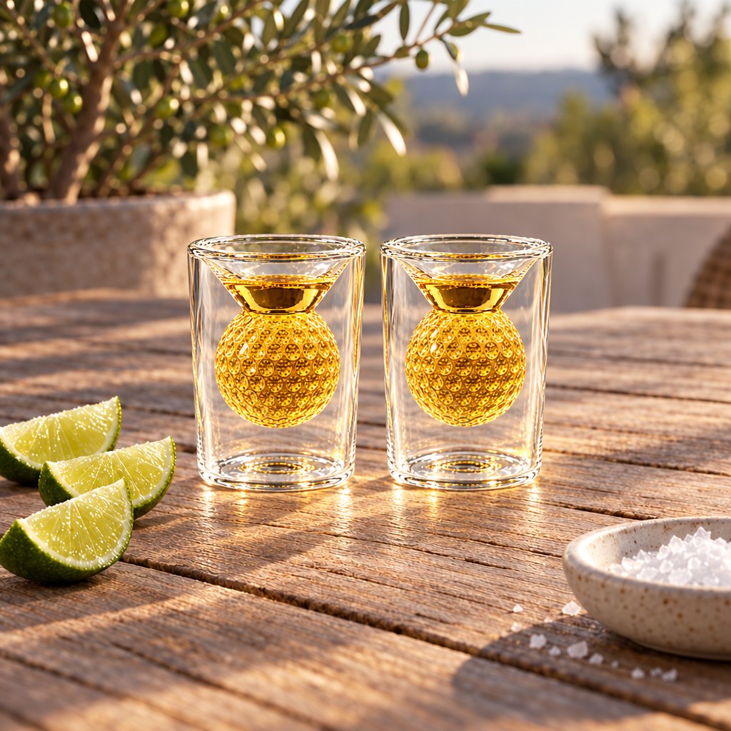 Golf Ball Birdie Juice Shot Glasses, Set of 2