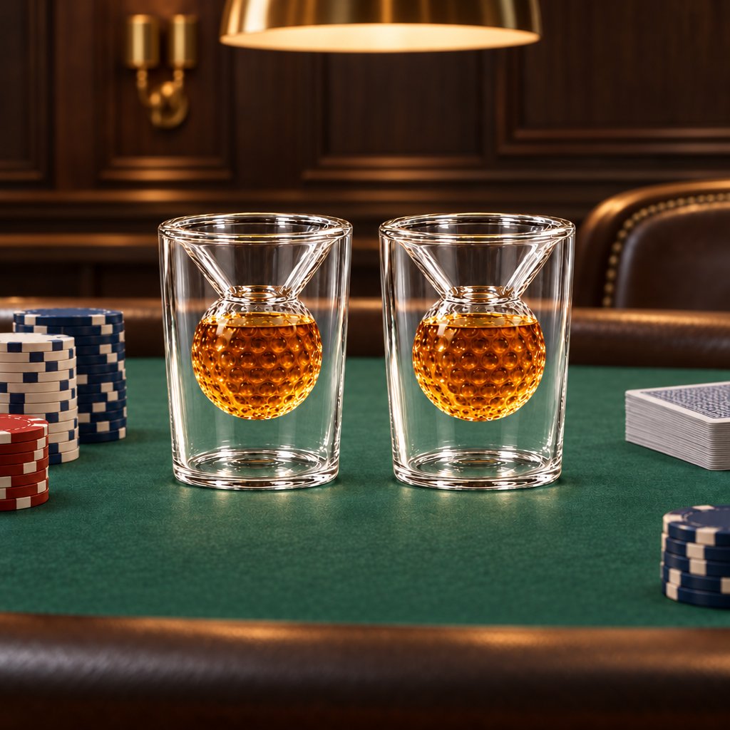 Golf Ball Birdie Juice Shot Glasses, Set of 2