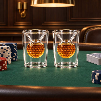 Golf Ball Birdie Juice Shot Glasses, Set of 2