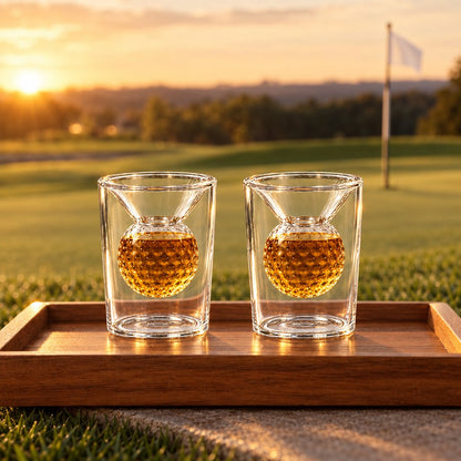 Golf Ball Birdie Juice Shot Glasses, Set of 2