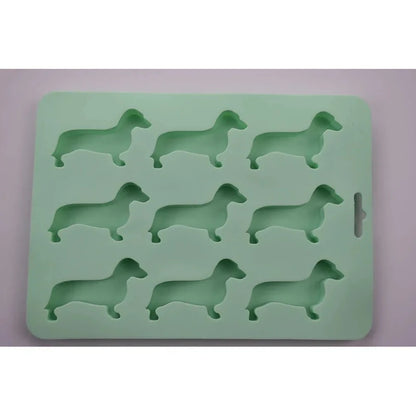 Adorable Dachshund ice cube tray, perfect for making dog-shaped ice cubes for your beverages.