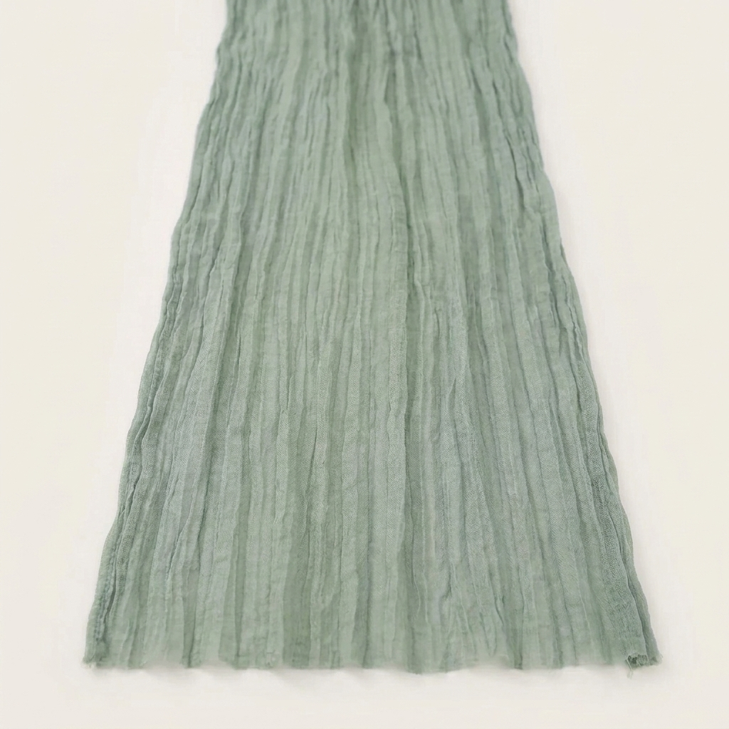 Sage green lightweight gauze table runner, Kiyo Home 71-inch table runner